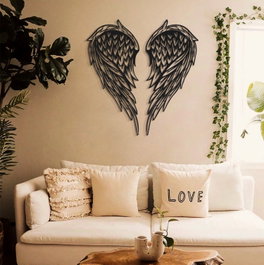 Wallity Angel Wings - APT240MS Escultura de pared negra de acero